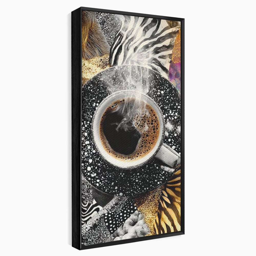 Leinwand Premium Canvas Wandbilder, LuxCanva® N1171, Wild Coffee, Exotisch, Kaffee, Espresso, Heiß, Safari, Dschungel, Café, Kneipe, Pub, Bar, Lounge, Restaurant, Küche