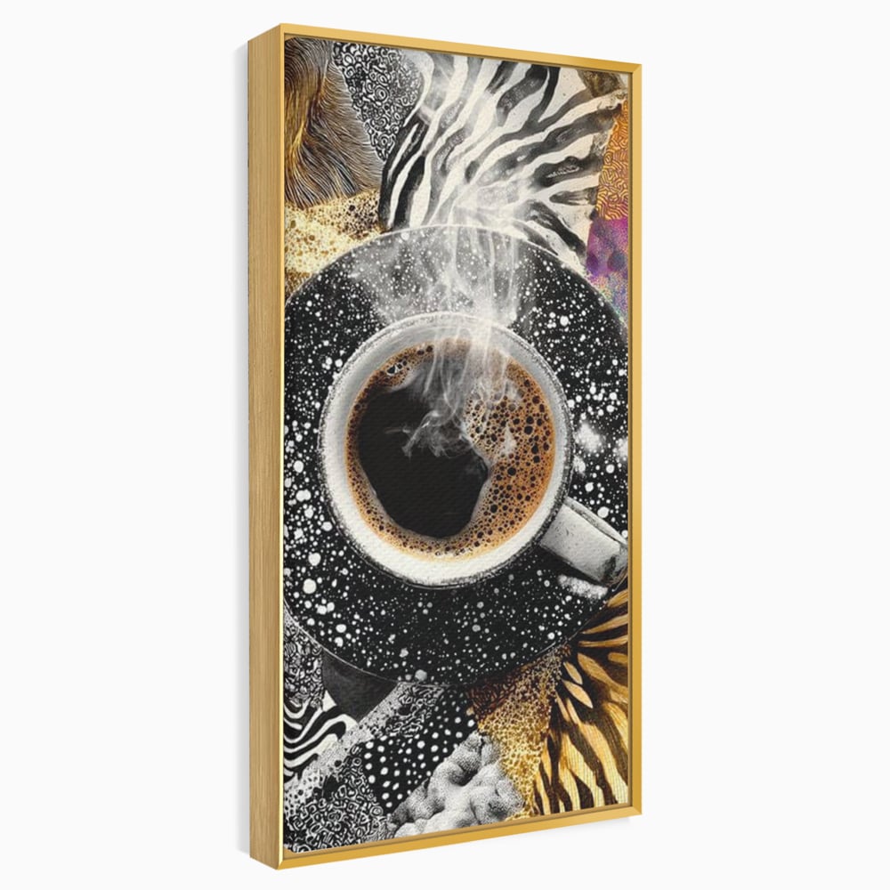 Leinwand Premium Canvas Wandbilder, LuxCanva® N1171, Wild Coffee, Exotisch, Kaffee, Espresso, Heiß, Safari, Dschungel, Café, Kneipe, Pub, Bar, Lounge, Restaurant, Küche