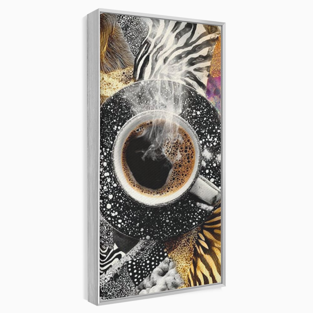 Leinwand Premium Canvas Wandbilder, LuxCanva® N1171, Wild Coffee, Exotisch, Kaffee, Espresso, Heiß, Safari, Dschungel, Café, Kneipe, Pub, Bar, Lounge, Restaurant, Küche