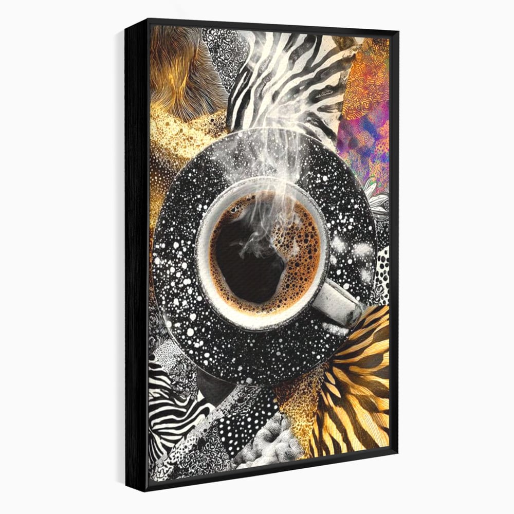 Leinwand Premium Canvas Wandbilder, LuxCanva® N1171, Wild Coffee, Exotisch, Kaffee, Espresso, Heiß, Safari, Dschungel, Café, Kneipe, Pub, Bar, Lounge, Restaurant, Küche