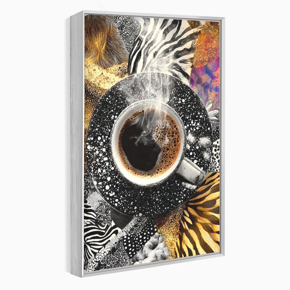 Leinwand Premium Canvas Wandbilder, LuxCanva® N1171, Wild Coffee, Exotisch, Kaffee, Espresso, Heiß, Safari, Dschungel, Café, Kneipe, Pub, Bar, Lounge, Restaurant, Küche