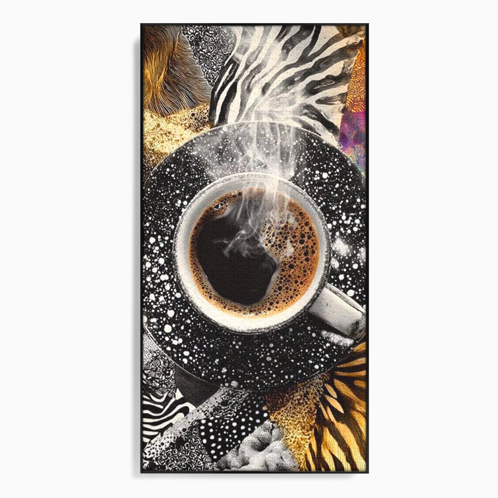 Leinwand Premium Canvas Wandbilder, LuxCanva® N1171, Wild Coffee, Exotisch, Kaffee, Espresso, Heiß, Safari, Dschungel, Café, Kneipe, Pub, Bar, Lounge, Restaurant, Küche