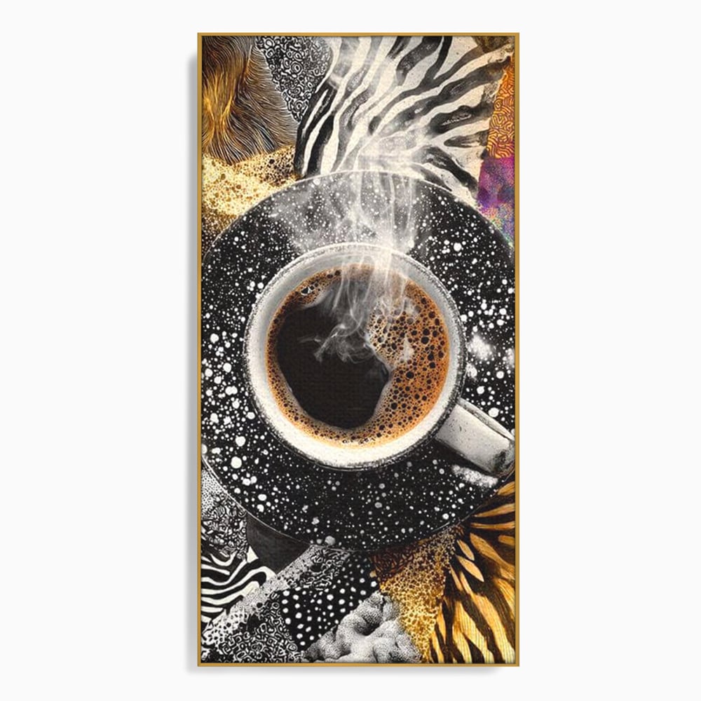 Leinwand Premium Canvas Wandbilder, LuxCanva® N1171, Wild Coffee, Exotisch, Kaffee, Espresso, Heiß, Safari, Dschungel, Café, Kneipe, Pub, Bar, Lounge, Restaurant, Küche