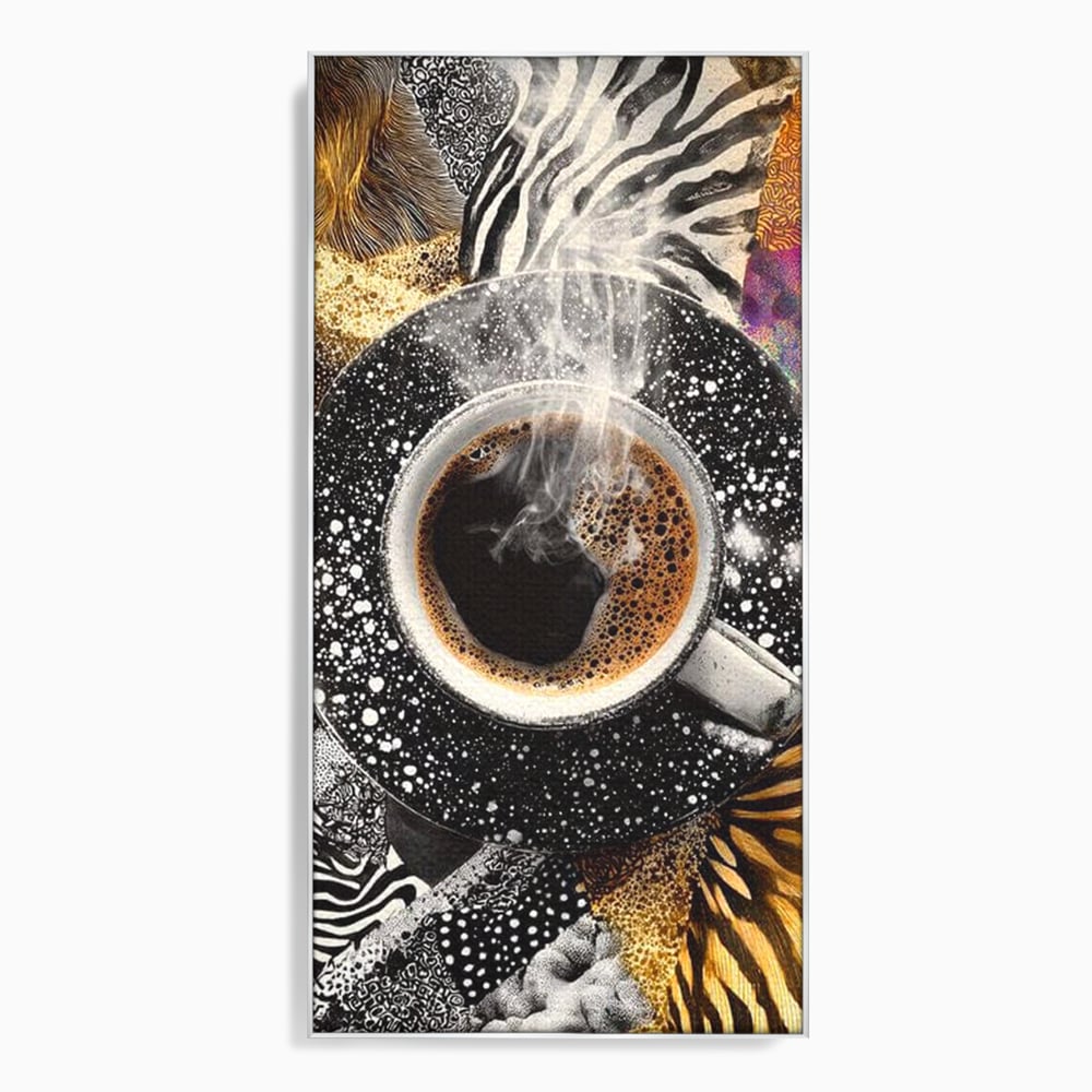 Leinwand Premium Canvas Wandbilder, LuxCanva® N1171, Wild Coffee, Exotisch, Kaffee, Espresso, Heiß, Safari, Dschungel, Café, Kneipe, Pub, Bar, Lounge, Restaurant, Küche