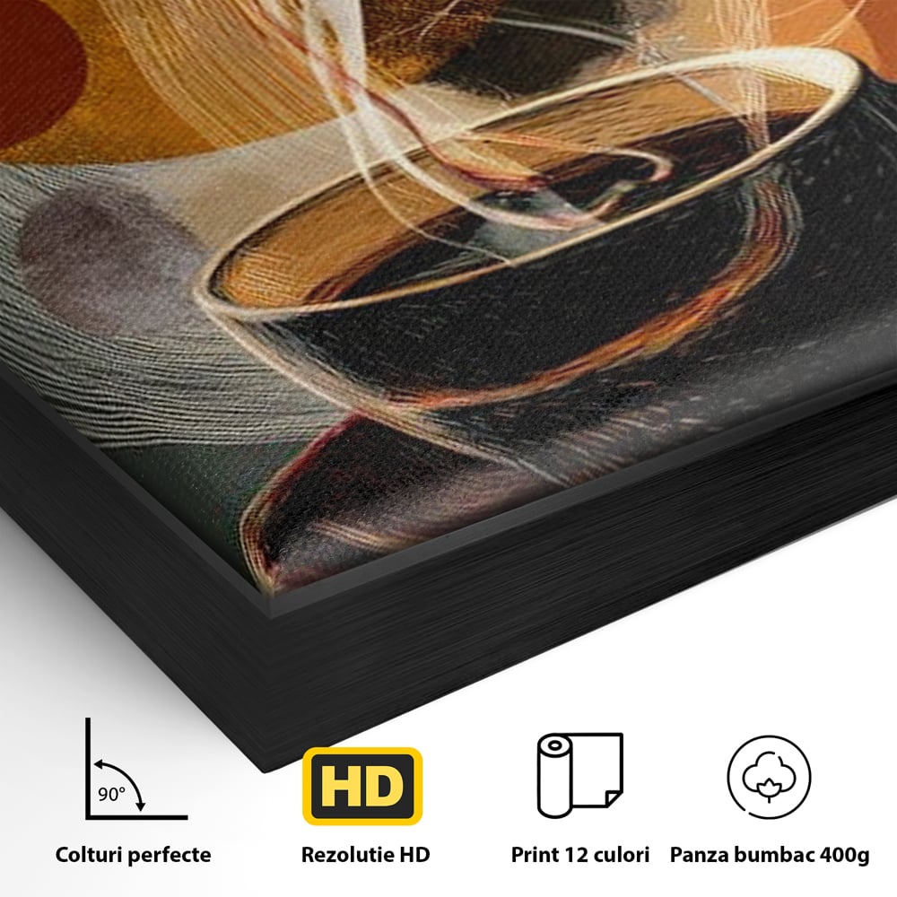 Tablou Canvas Premium, LuxCanva® N1172, Design in Ceasca, Arta Abstracta, Modern, Urban, Cafea, Aburi, Forme, Cafenea, Pub, Bar, Lounge, Restaurant, Bucatarie