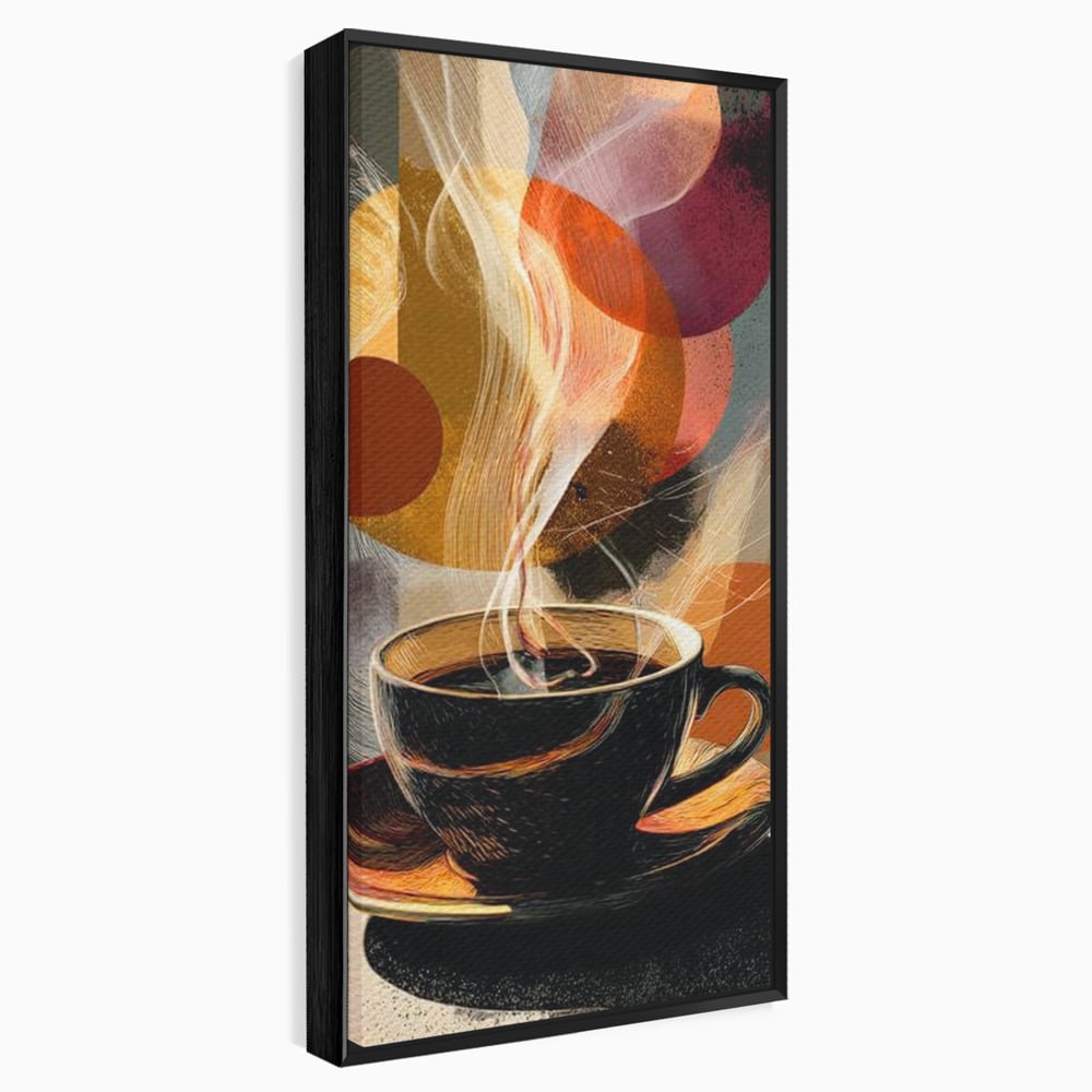 Tablou Canvas Premium, LuxCanva® N1172, Design in Ceasca, Arta Abstracta, Modern, Urban, Cafea, Aburi, Forme, Cafenea, Pub, Bar, Lounge, Restaurant, Bucatarie