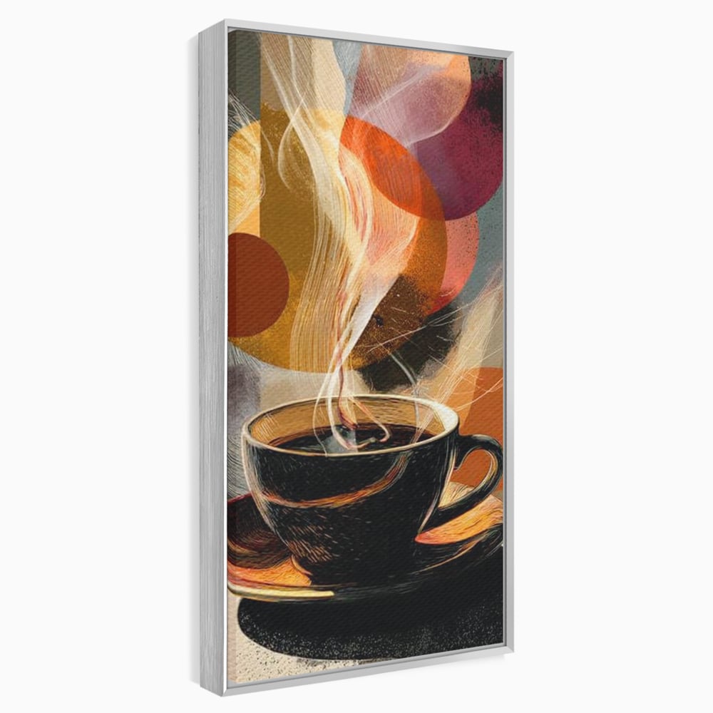Tablou Canvas Premium, LuxCanva® N1172, Design in Ceasca, Arta Abstracta, Modern, Urban, Cafea, Aburi, Forme, Cafenea, Pub, Bar, Lounge, Restaurant, Bucatarie