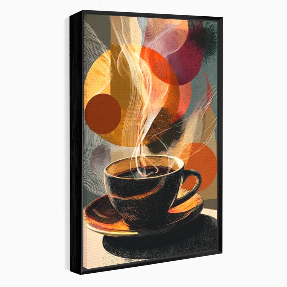 Tablou Canvas Premium, LuxCanva® N1172, Design in Ceasca, Arta Abstracta, Modern, Urban, Cafea, Aburi, Forme, Cafenea, Pub, Bar, Lounge, Restaurant, Bucatarie