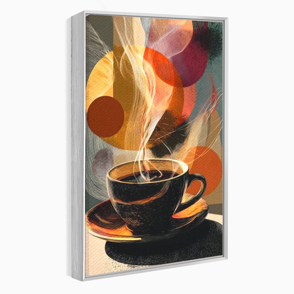 Tablou Canvas Premium, LuxCanva® N1172, Design in Ceasca, Arta Abstracta, Modern, Urban, Cafea, Aburi, Forme, Cafenea, Pub, Bar, Lounge, Restaurant, Bucatarie