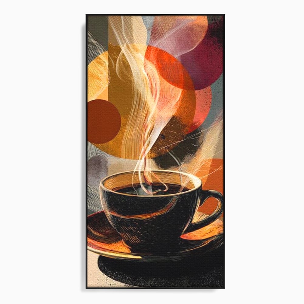 Tablou Canvas Premium, LuxCanva® N1172, Design in Ceasca, Arta Abstracta, Modern, Urban, Cafea, Aburi, Forme, Cafenea, Pub, Bar, Lounge, Restaurant, Bucatarie