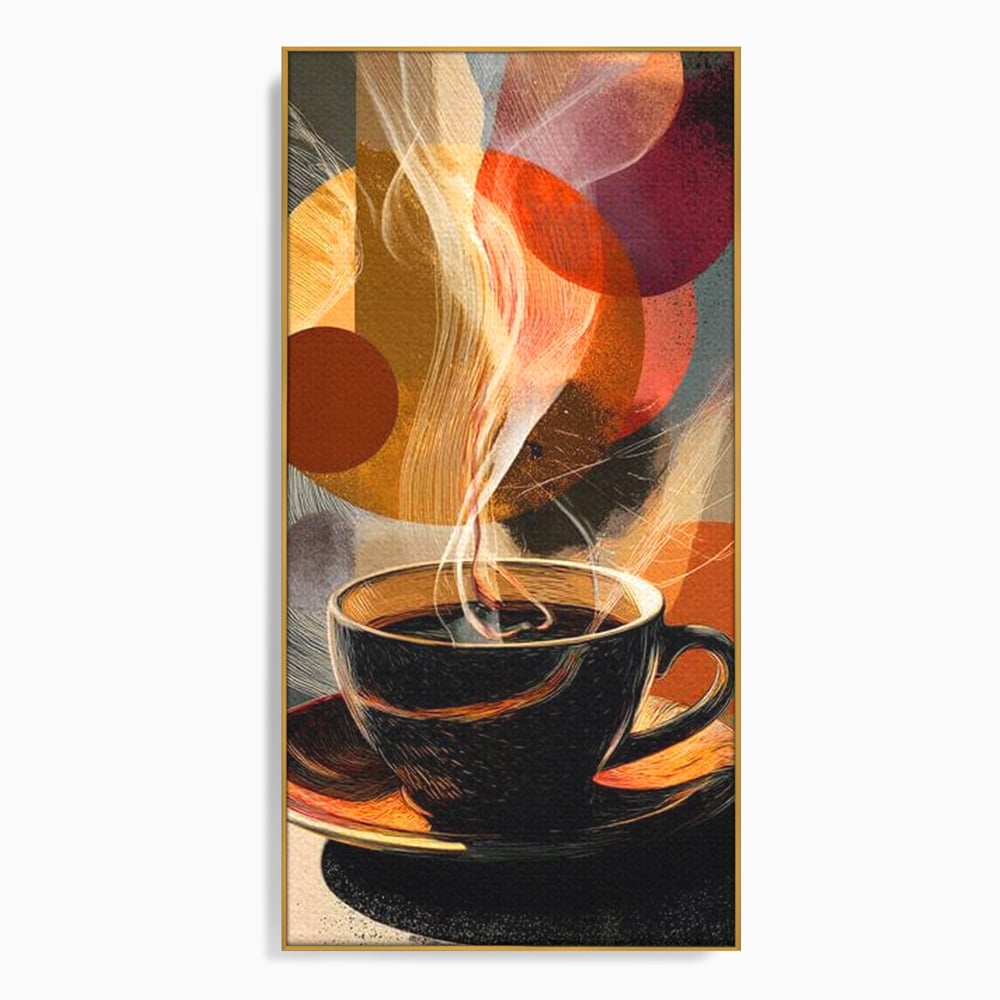 Tablou Canvas Premium, LuxCanva® N1172, Design in Ceasca, Arta Abstracta, Modern, Urban, Cafea, Aburi, Forme, Cafenea, Pub, Bar, Lounge, Restaurant, Bucatarie