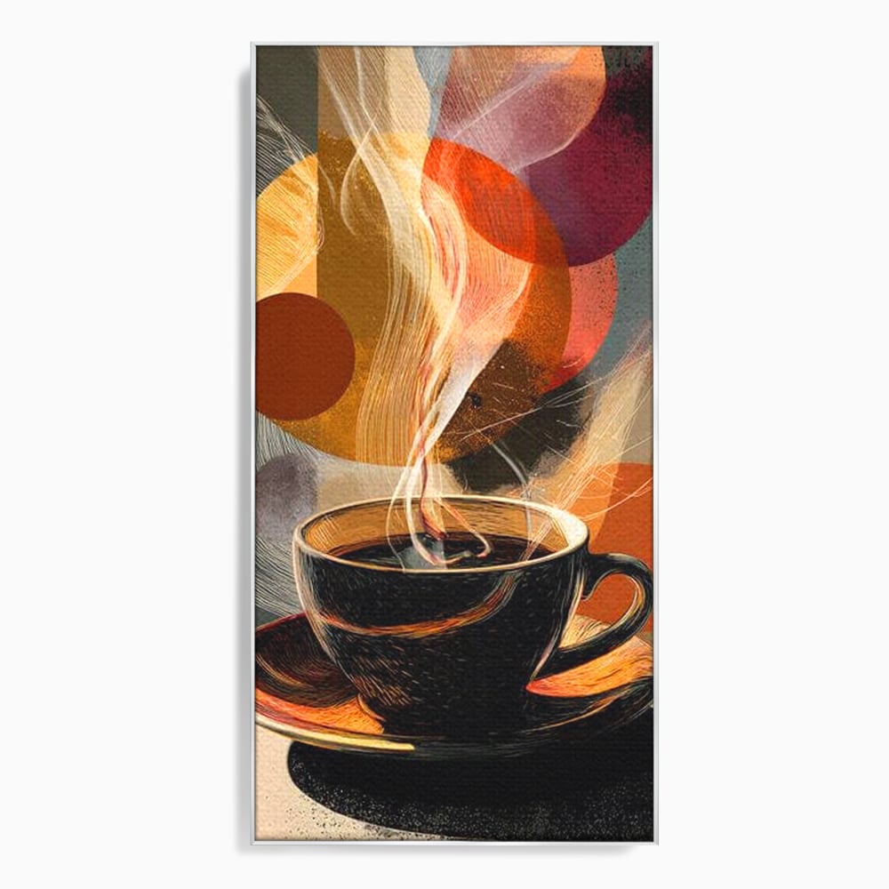 Tablou Canvas Premium, LuxCanva® N1172, Design in Ceasca, Arta Abstracta, Modern, Urban, Cafea, Aburi, Forme, Cafenea, Pub, Bar, Lounge, Restaurant, Bucatarie