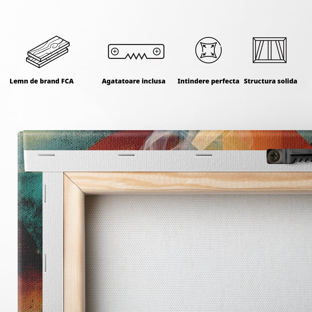 Tablou Canvas Premium, LuxCanva® N1173, Geometria Cafelei, Ceasca, Espresso, Design, Cercuri, Arta Abstracta, Cafenea, Pub, Bar, Lounge, Restaurant, Bucatarie