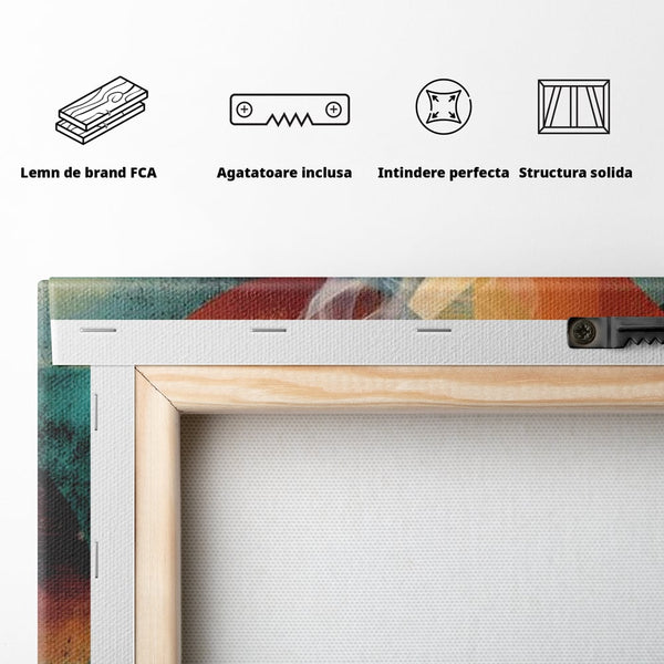 Tablou Canvas Premium, LuxCanva® N1173, Geometria Cafelei, Ceasca, Espresso, Design, Cercuri, Arta Abstracta, Cafenea, Pub, Bar, Lounge, Restaurant, Bucatarie