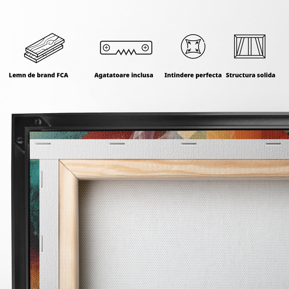 Tablou Canvas Premium, LuxCanva® N1173, Geometria Cafelei, Ceasca, Espresso, Design, Cercuri, Arta Abstracta, Cafenea, Pub, Bar, Lounge, Restaurant, Bucatarie