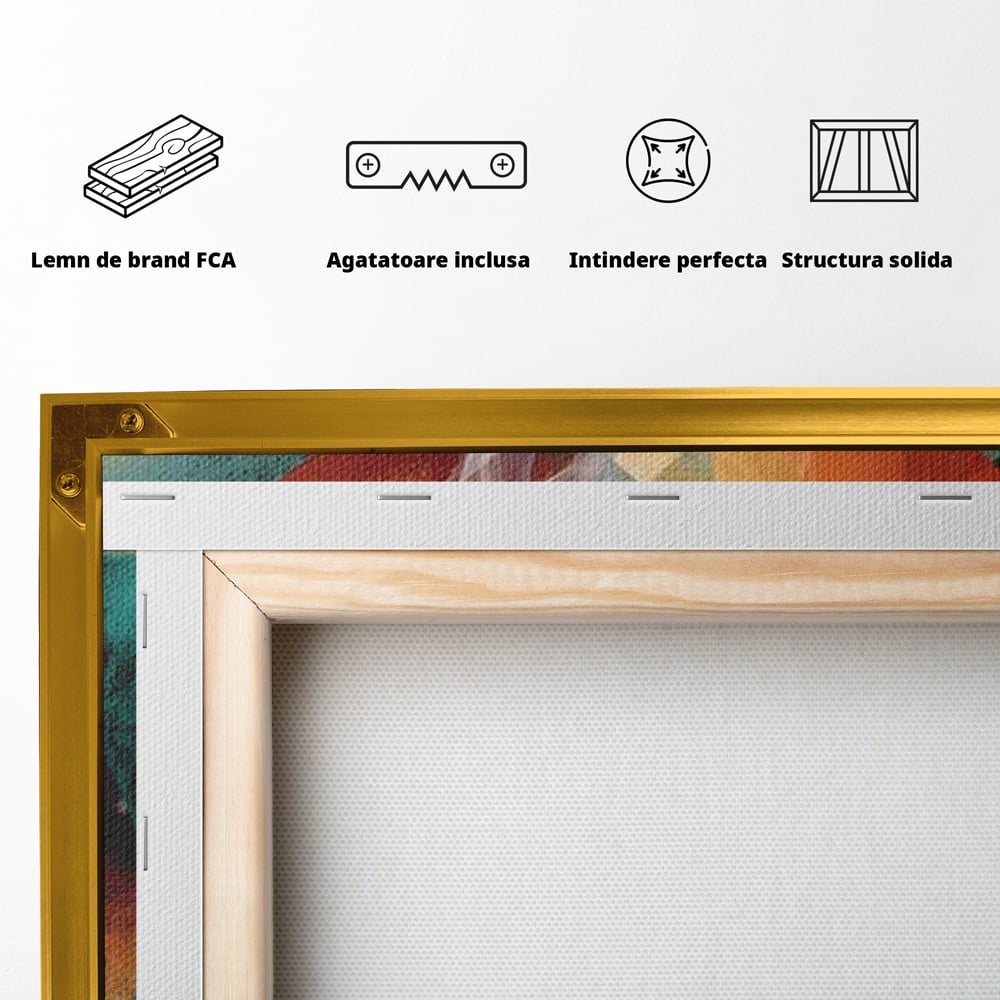 Tablou Canvas Premium, LuxCanva® N1173, Geometria Cafelei, Ceasca, Espresso, Design, Cercuri, Arta Abstracta, Cafenea, Pub, Bar, Lounge, Restaurant, Bucatarie