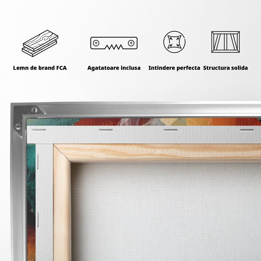 Tablou Canvas Premium, LuxCanva® N1173, Geometria Cafelei, Ceasca, Espresso, Design, Cercuri, Arta Abstracta, Cafenea, Pub, Bar, Lounge, Restaurant, Bucatarie