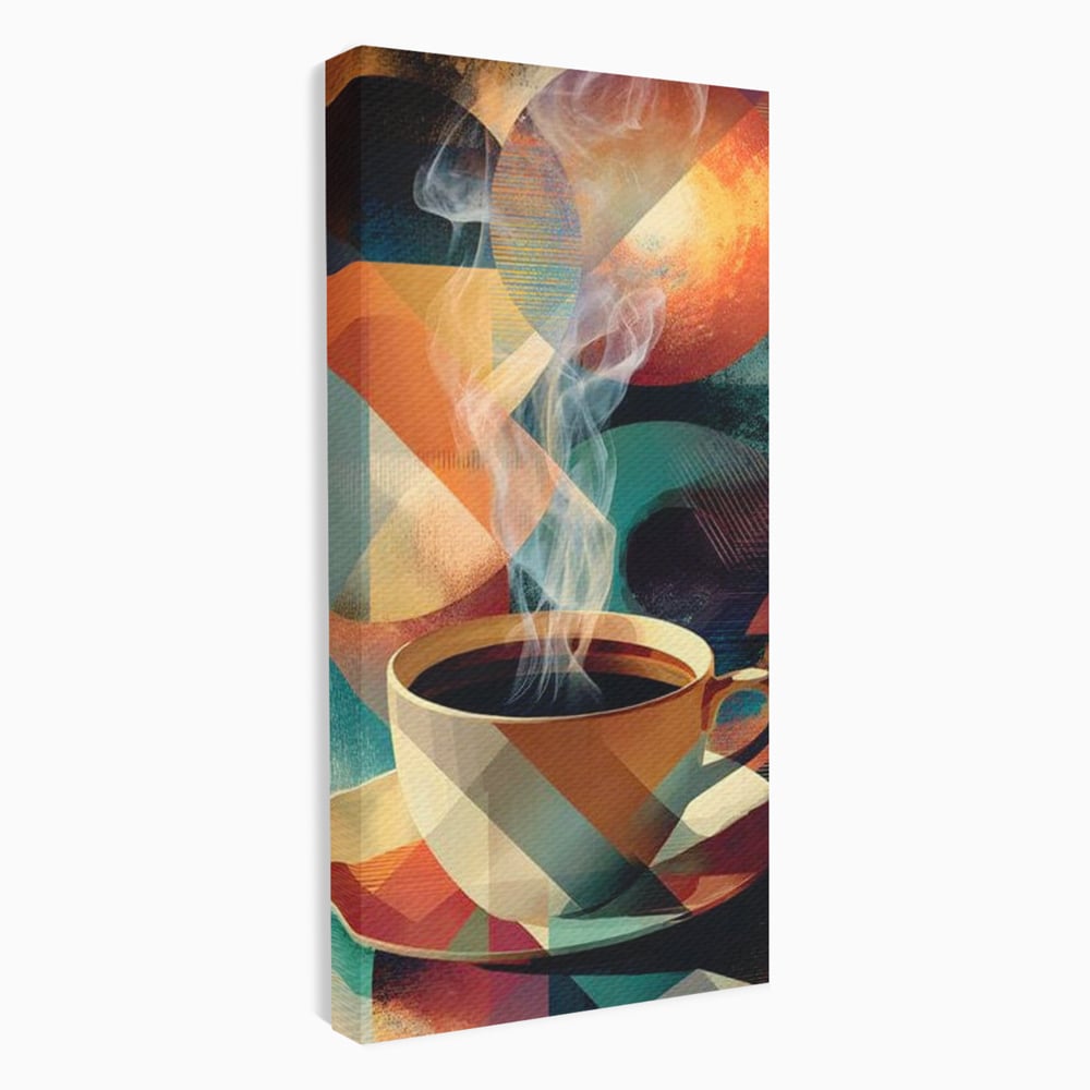 Tablou Canvas Premium, LuxCanva® N1173, Geometria Cafelei, Ceasca, Espresso, Design, Cercuri, Arta Abstracta, Cafenea, Pub, Bar, Lounge, Restaurant, Bucatarie