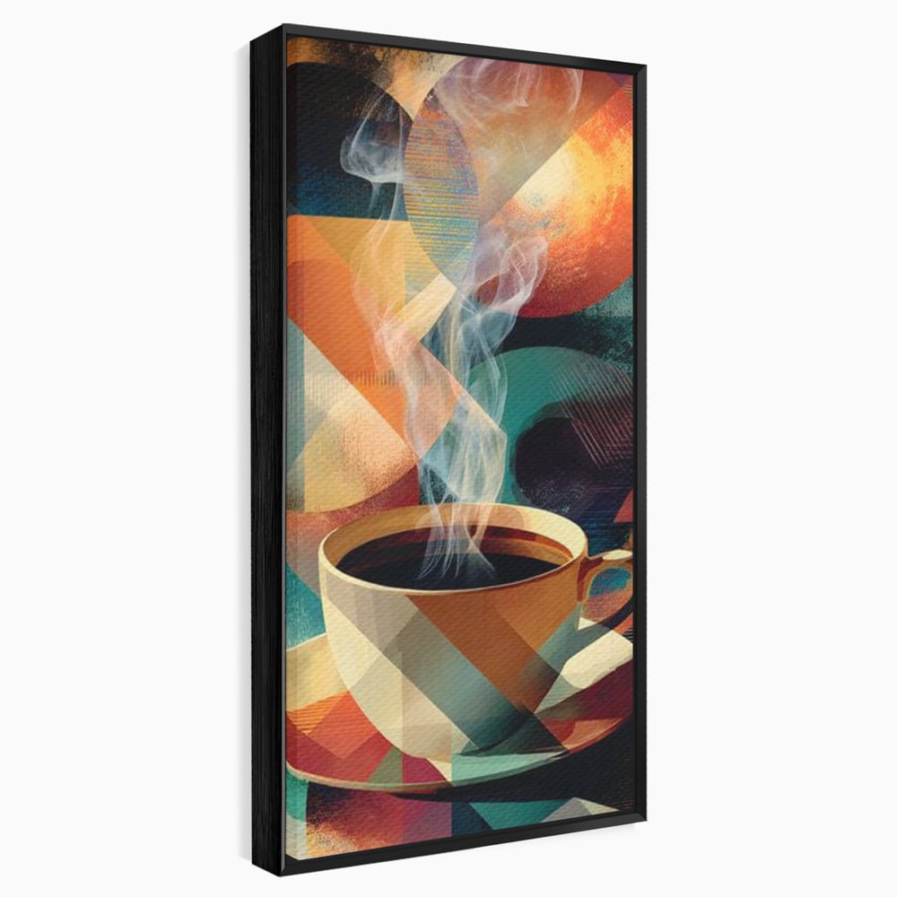 Tablou Canvas Premium, LuxCanva® N1173, Geometria Cafelei, Ceasca, Espresso, Design, Cercuri, Arta Abstracta, Cafenea, Pub, Bar, Lounge, Restaurant, Bucatarie