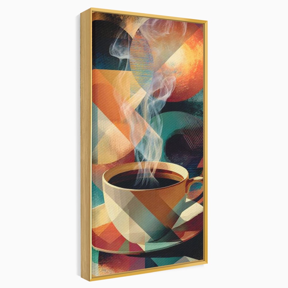 Tablou Canvas Premium, LuxCanva® N1173, Geometria Cafelei, Ceasca, Espresso, Design, Cercuri, Arta Abstracta, Cafenea, Pub, Bar, Lounge, Restaurant, Bucatarie