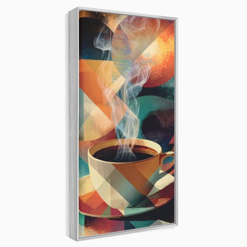 Tablou Canvas Premium, LuxCanva® N1173, Geometria Cafelei, Ceasca, Espresso, Design, Cercuri, Arta Abstracta, Cafenea, Pub, Bar, Lounge, Restaurant, Bucatarie