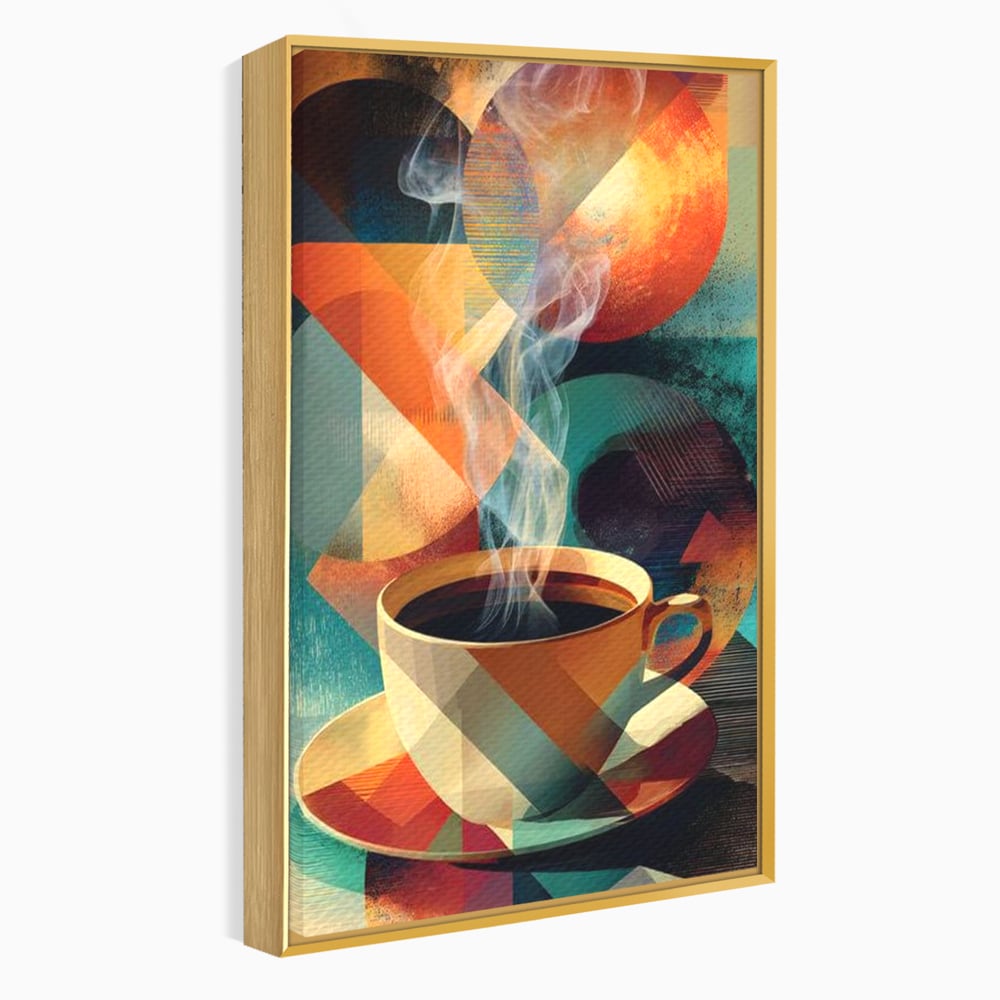 Tablou Canvas Premium, LuxCanva® N1173, Geometria Cafelei, Ceasca, Espresso, Design, Cercuri, Arta Abstracta, Cafenea, Pub, Bar, Lounge, Restaurant, Bucatarie