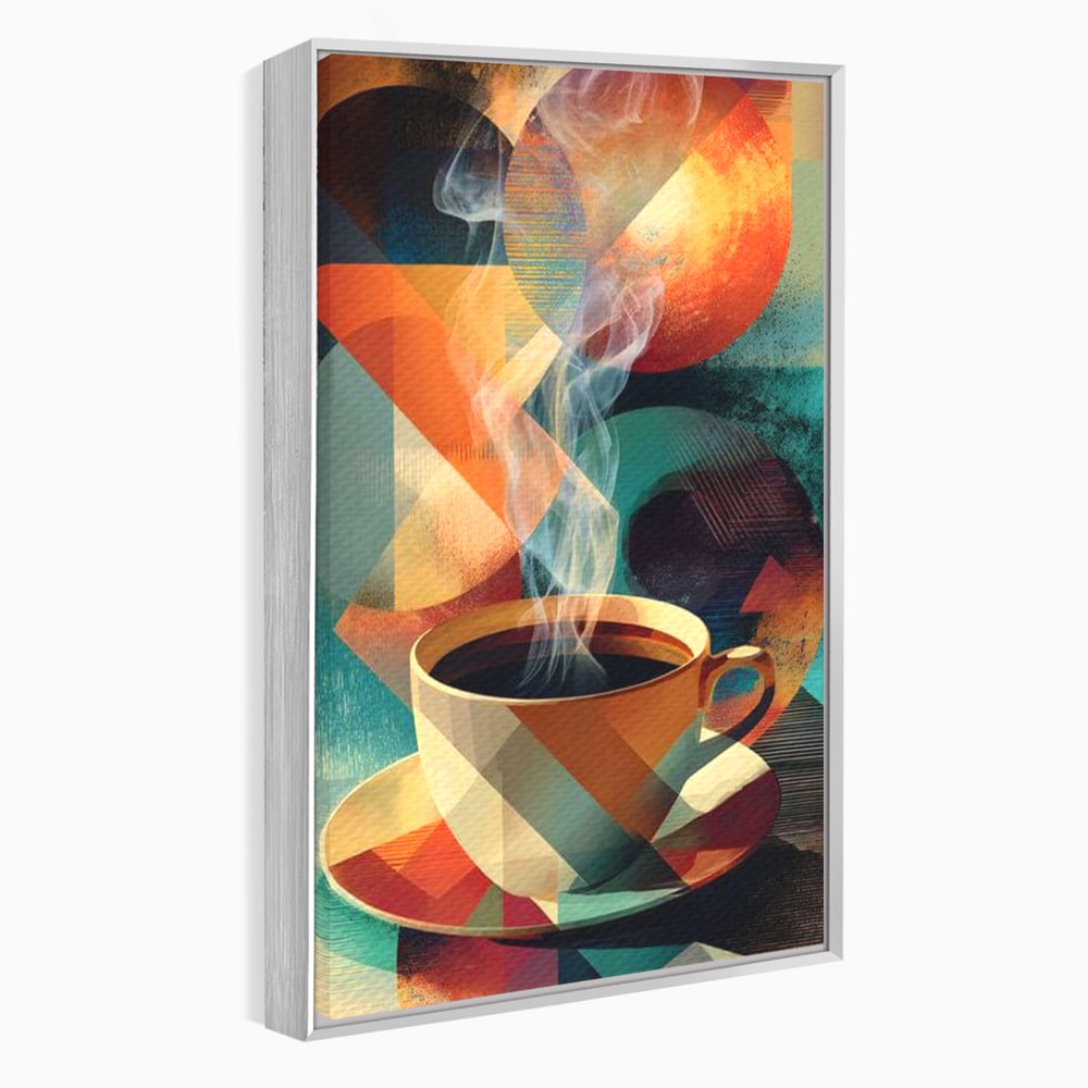 Tablou Canvas Premium, LuxCanva® N1173, Geometria Cafelei, Ceasca, Espresso, Design, Cercuri, Arta Abstracta, Cafenea, Pub, Bar, Lounge, Restaurant, Bucatarie