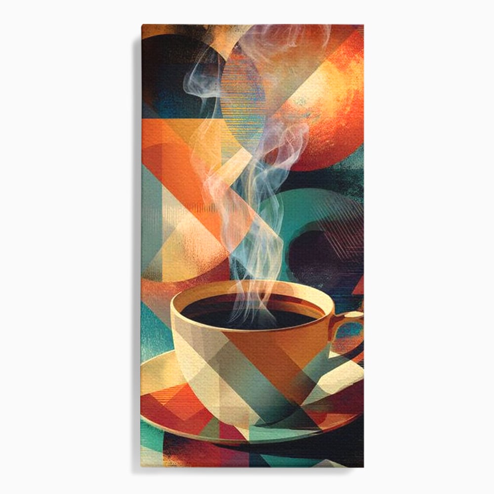 Tablou Canvas Premium, LuxCanva® N1173, Geometria Cafelei, Ceasca, Espresso, Design, Cercuri, Arta Abstracta, Cafenea, Pub, Bar, Lounge, Restaurant, Bucatarie