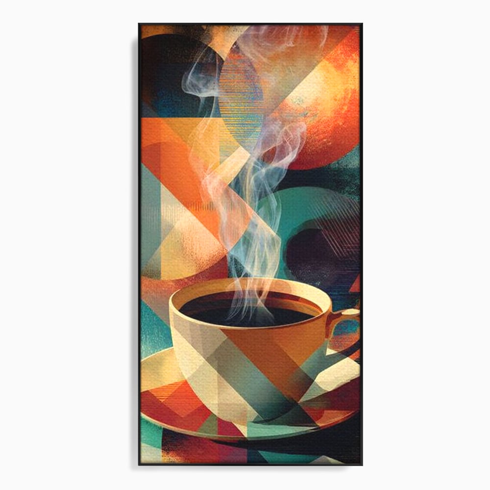 Tablou Canvas Premium, LuxCanva® N1173, Geometria Cafelei, Ceasca, Espresso, Design, Cercuri, Arta Abstracta, Cafenea, Pub, Bar, Lounge, Restaurant, Bucatarie