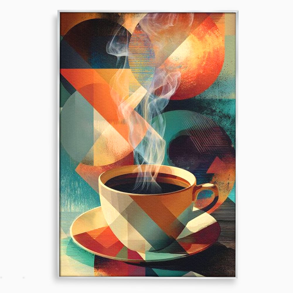 Tablou Canvas Premium, LuxCanva® N1173, Geometria Cafelei, Ceasca, Espresso, Design, Cercuri, Arta Abstracta, Cafenea, Pub, Bar, Lounge, Restaurant, Bucatarie