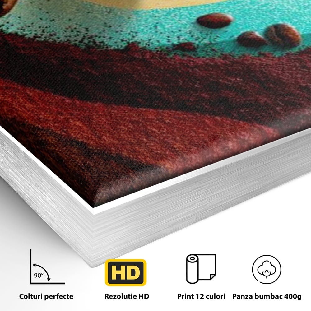 Tablou Canvas Premium, LuxCanva® N1174, Energie Naturala, Abstract, Boabe de Cafea, Aroma, Design, Urban, Cafenea, Pub, Bar, Lounge, Restaurant, Bucatarie