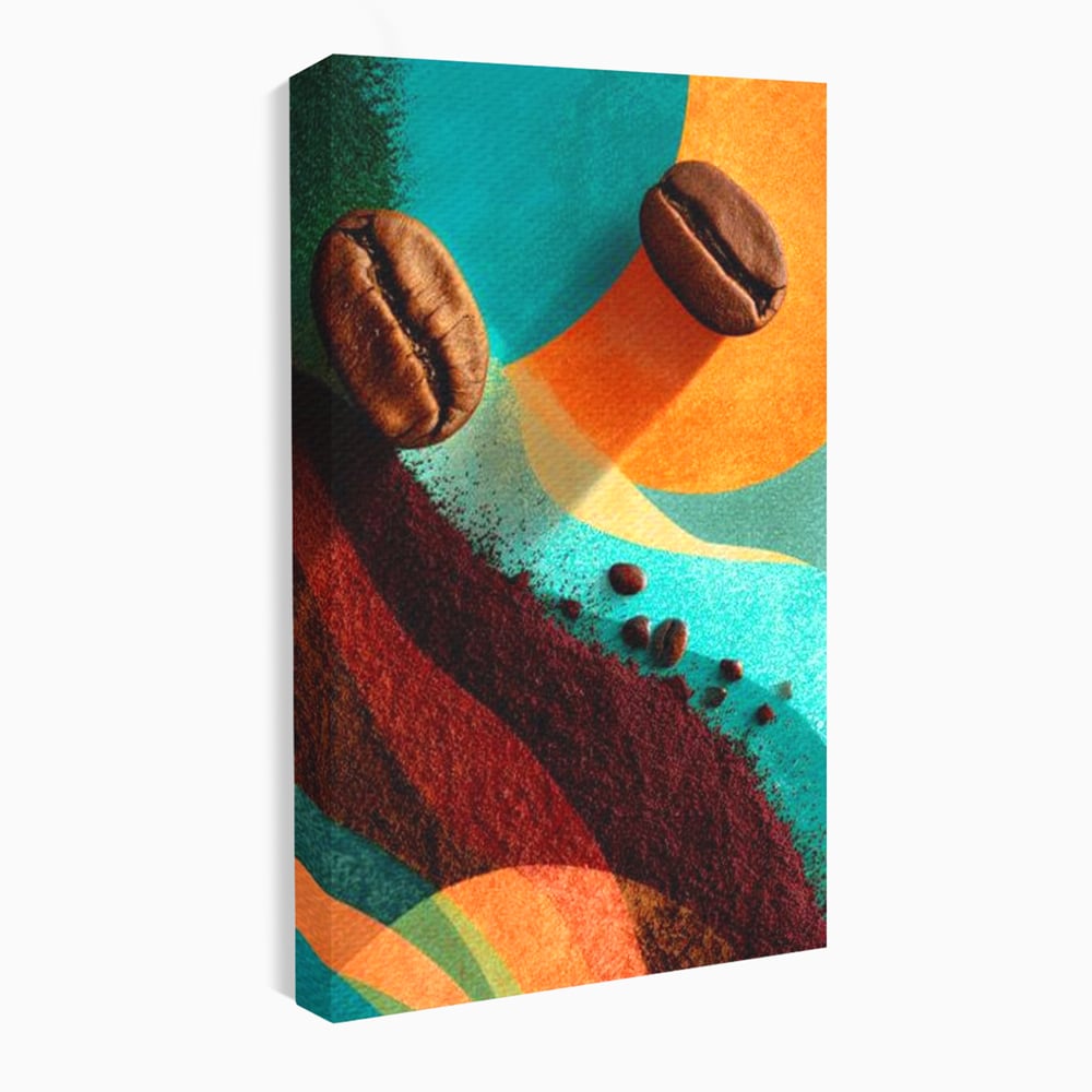 Tablou Canvas Premium, LuxCanva® N1174, Energie Naturala, Abstract, Boabe de Cafea, Aroma, Design, Urban, Cafenea, Pub, Bar, Lounge, Restaurant, Bucatarie