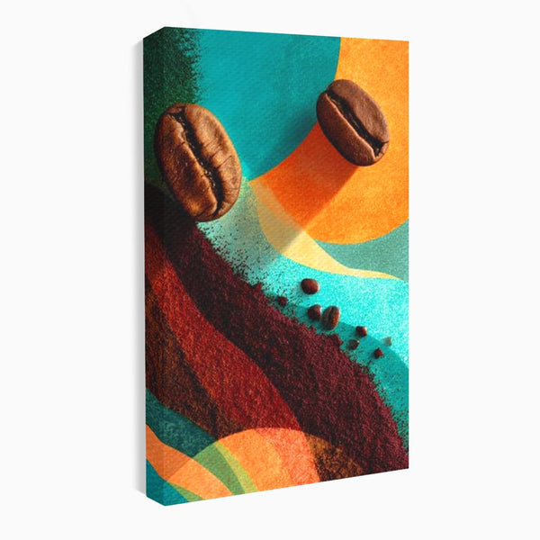 Tablou Canvas Premium, LuxCanva® N1174, Energie Naturala, Abstract, Boabe de Cafea, Aroma, Design, Urban, Cafenea, Pub, Bar, Lounge, Restaurant, Bucatarie