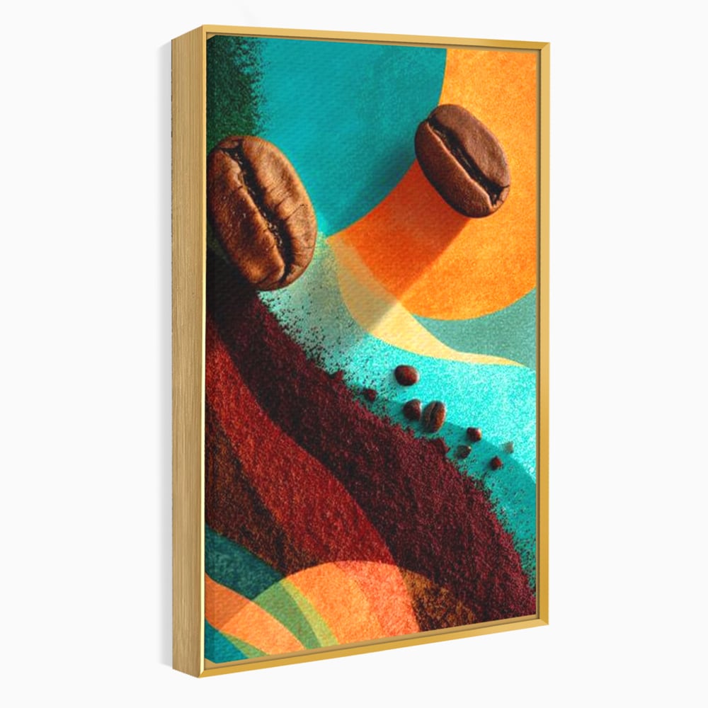 Tablou Canvas Premium, LuxCanva® N1174, Energie Naturala, Abstract, Boabe de Cafea, Aroma, Design, Urban, Cafenea, Pub, Bar, Lounge, Restaurant, Bucatarie