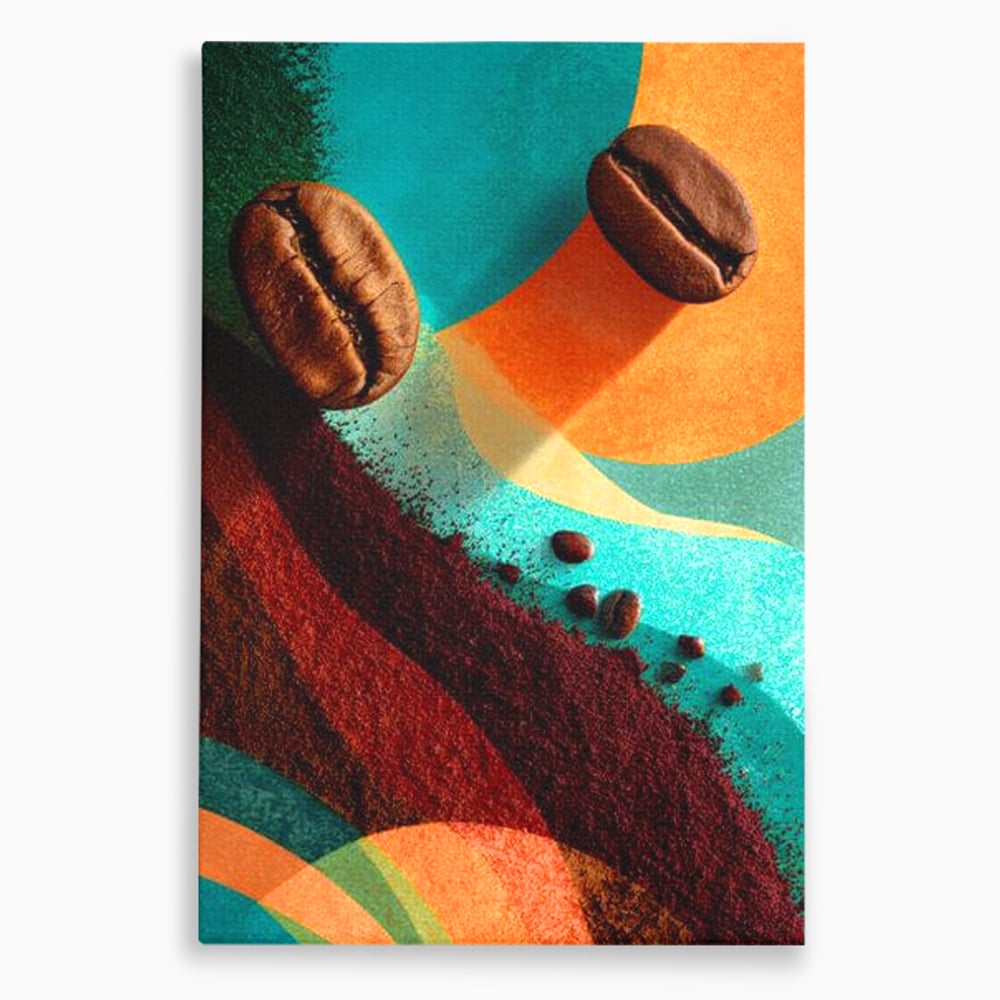 Tablou Canvas Premium, LuxCanva® N1174, Energie Naturala, Abstract, Boabe de Cafea, Aroma, Design, Urban, Cafenea, Pub, Bar, Lounge, Restaurant, Bucatarie