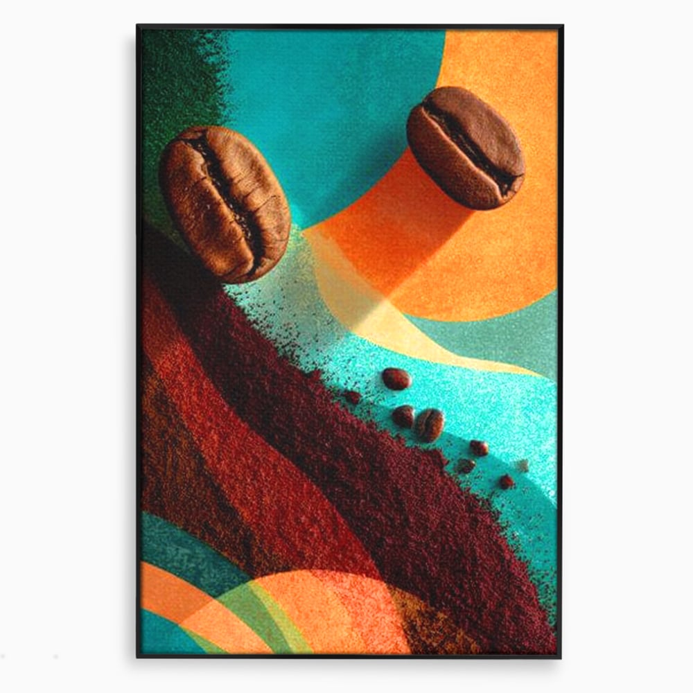 Tablou Canvas Premium, LuxCanva® N1174, Energie Naturala, Abstract, Boabe de Cafea, Aroma, Design, Urban, Cafenea, Pub, Bar, Lounge, Restaurant, Bucatarie