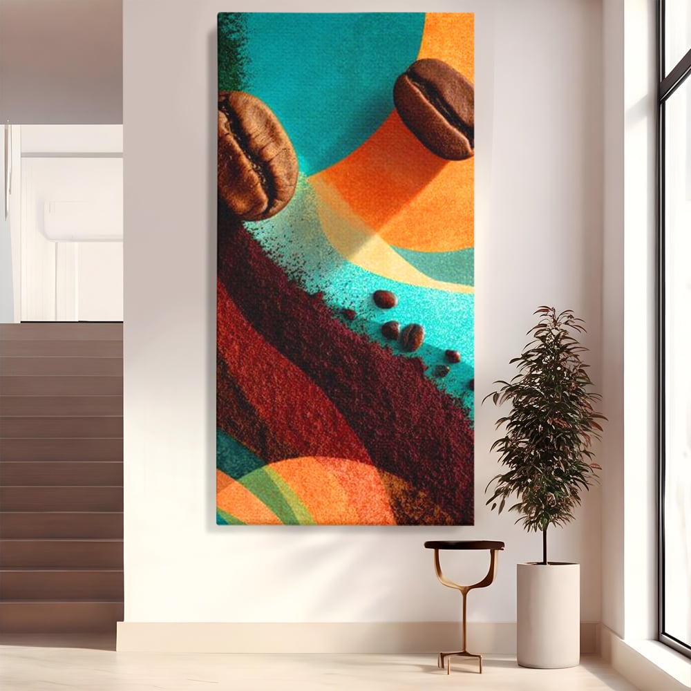 Tablou Canvas Premium, LuxCanva® N1174, Energie Naturala, Abstract, Boabe de Cafea, Aroma, Design, Urban, Cafenea, Pub, Bar, Lounge, Restaurant, Bucatarie