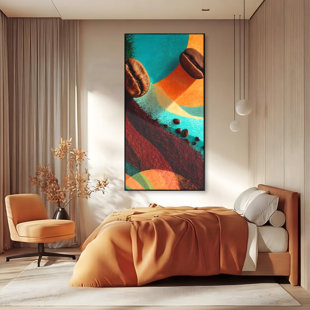 Tablou Canvas Premium, LuxCanva® N1174, Energie Naturala, Abstract, Boabe de Cafea, Aroma, Design, Urban, Cafenea, Pub, Bar, Lounge, Restaurant, Bucatarie