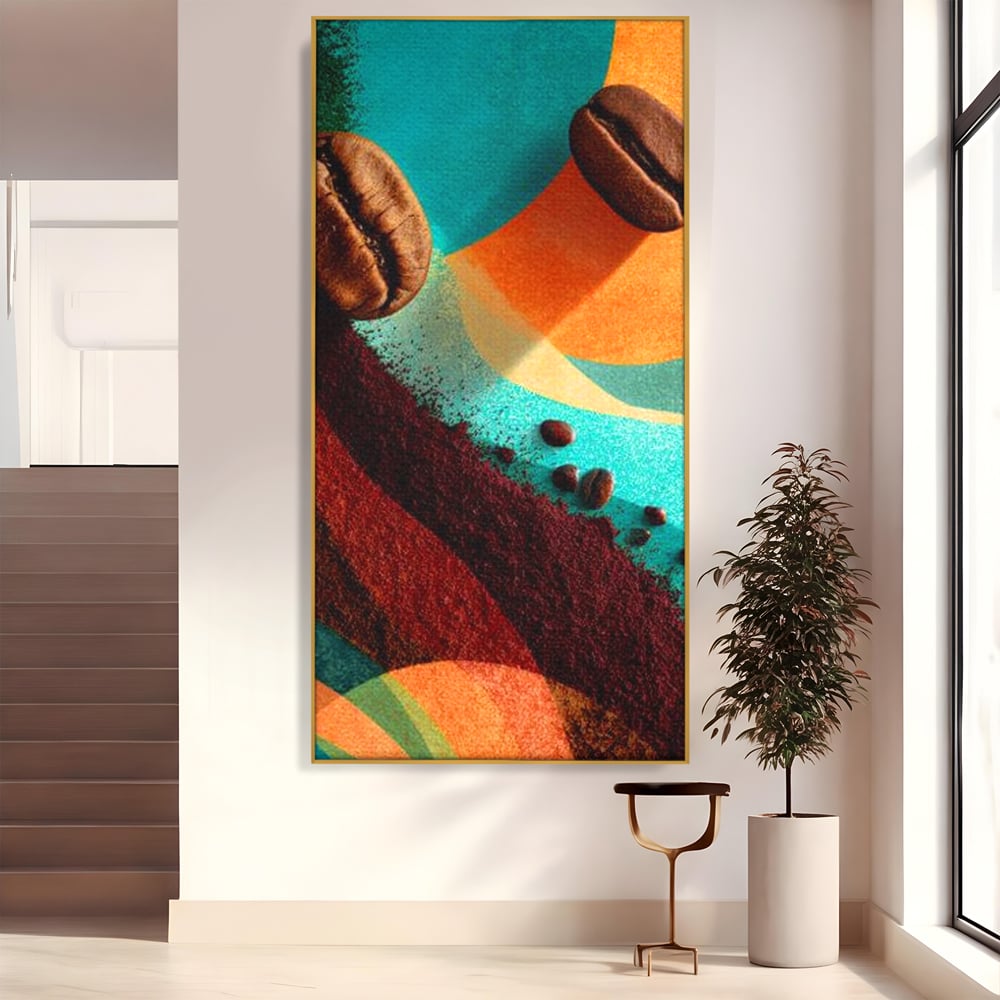 Tablou Canvas Premium, LuxCanva® N1174, Energie Naturala, Abstract, Boabe de Cafea, Aroma, Design, Urban, Cafenea, Pub, Bar, Lounge, Restaurant, Bucatarie