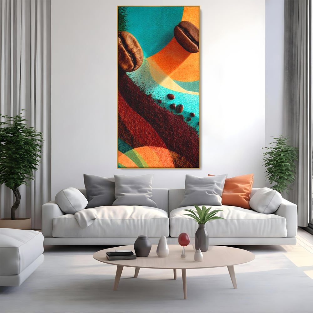 Tablou Canvas Premium, LuxCanva® N1174, Energie Naturala, Abstract, Boabe de Cafea, Aroma, Design, Urban, Cafenea, Pub, Bar, Lounge, Restaurant, Bucatarie
