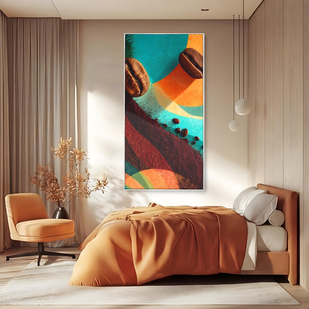 Tablou Canvas Premium, LuxCanva® N1174, Energie Naturala, Abstract, Boabe de Cafea, Aroma, Design, Urban, Cafenea, Pub, Bar, Lounge, Restaurant, Bucatarie