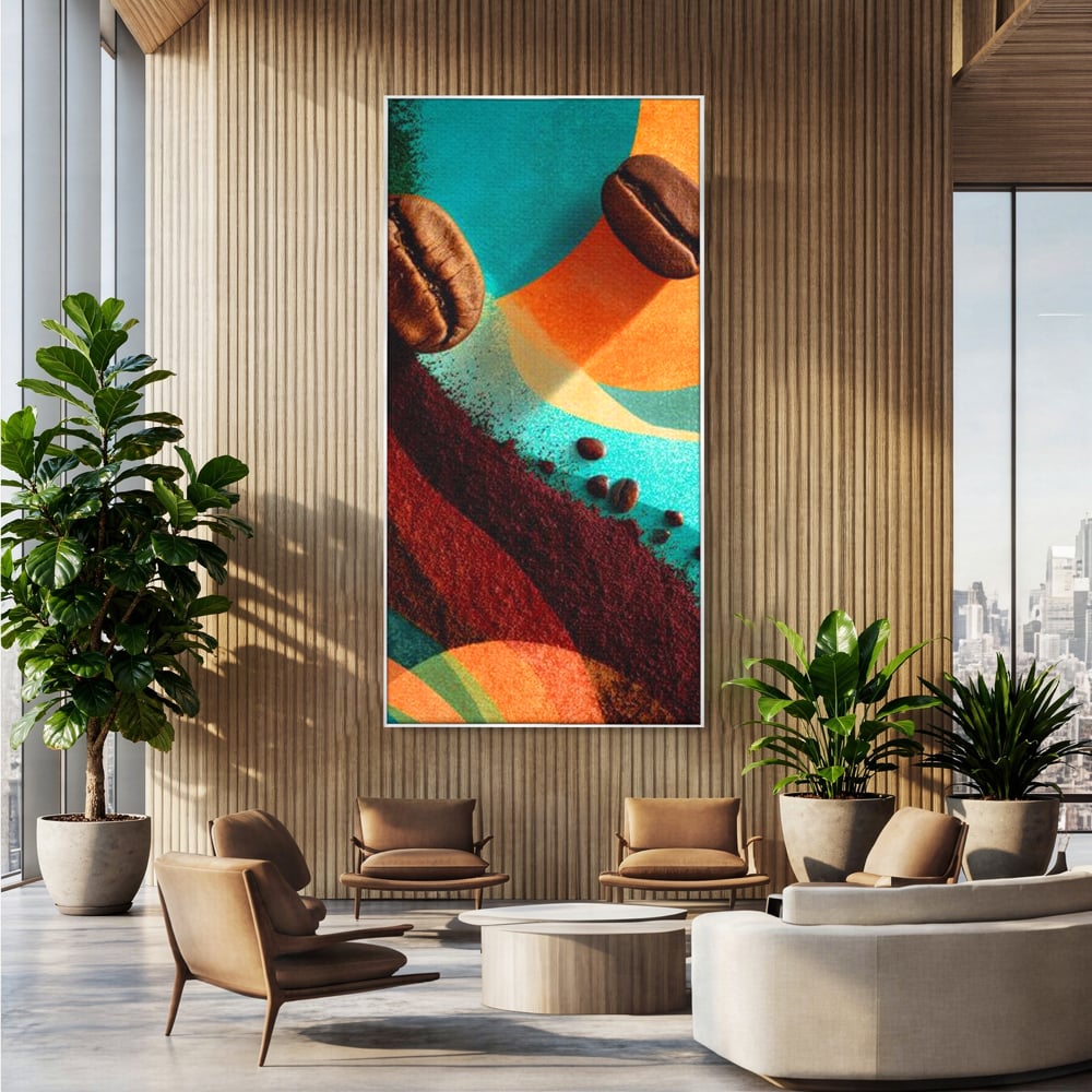 Tablou Canvas Premium, LuxCanva® N1174, Energie Naturala, Abstract, Boabe de Cafea, Aroma, Design, Urban, Cafenea, Pub, Bar, Lounge, Restaurant, Bucatarie