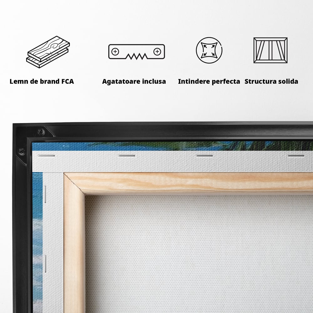 Tablou Canvas Premium, LuxCanva® N1177, Ritual la Tarm, Vacanta, Cozy, Relaxare, Cafea, Exotic, Scoici, Plaja, Cafenea, Pub, Bar, Lounge, Restaurant, Bucatarie