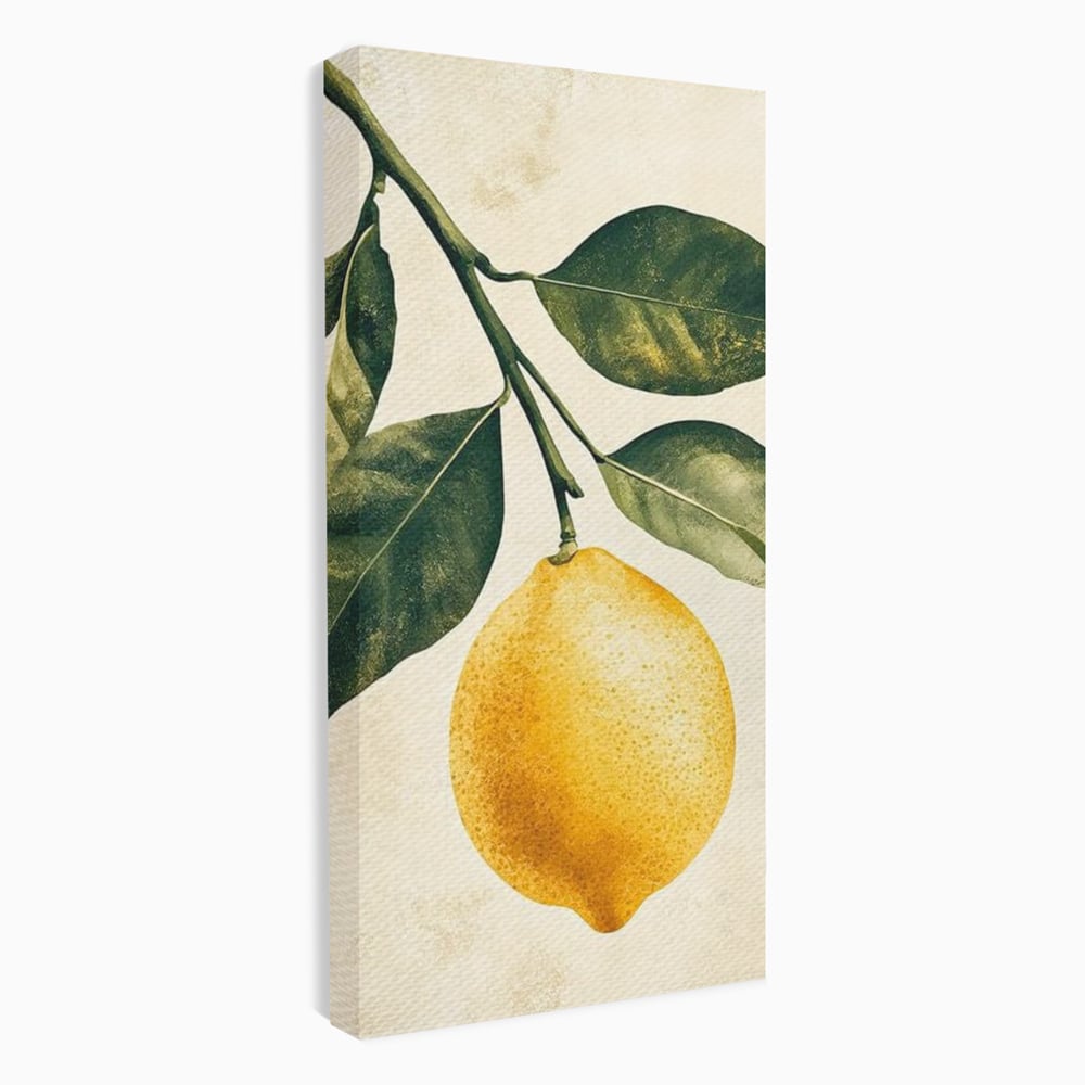 Tablou Canvas Premium, LuxCanva® N1178, Lemon Art, Lamaie, Frunze, Fructe, Fresh, Prospetime, Natural, Pub, Bar, Lounge, Restaurant, Bucatarie