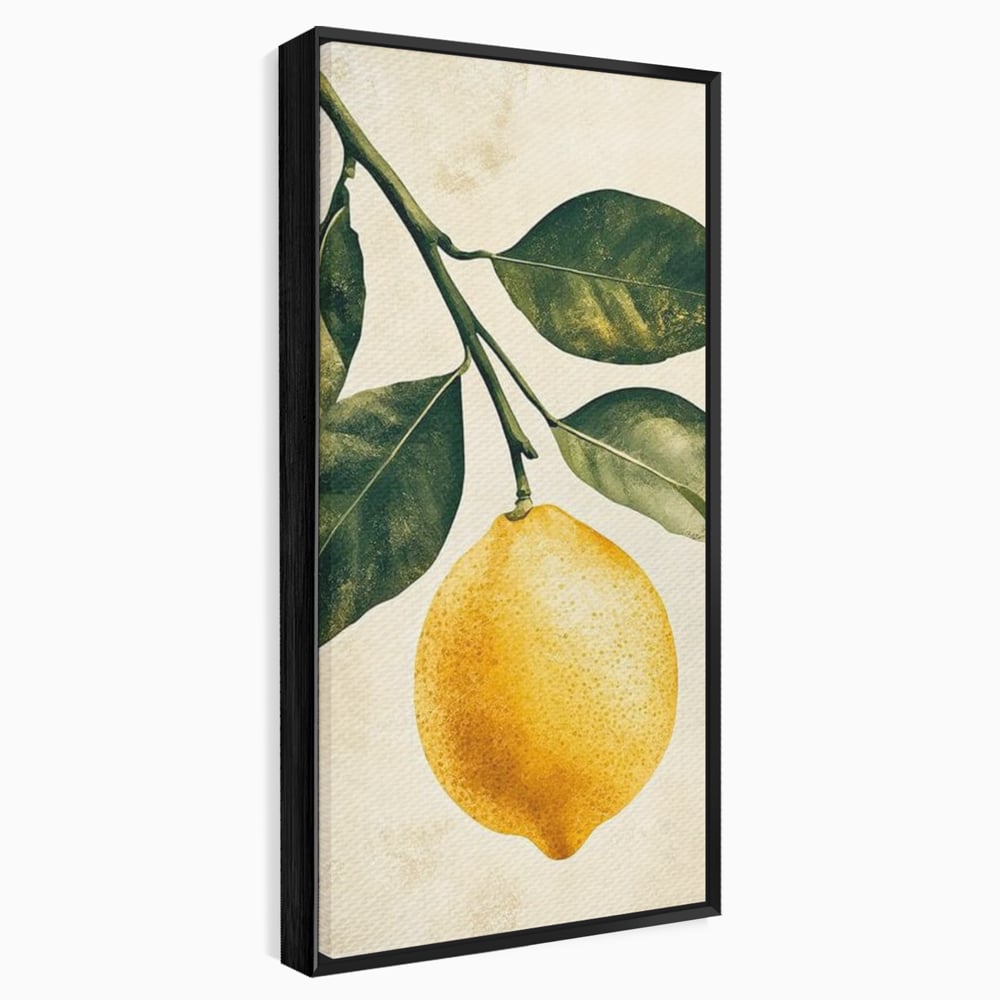 Tablou Canvas Premium, LuxCanva® N1178, Lemon Art, Lamaie, Frunze, Fructe, Fresh, Prospetime, Natural, Pub, Bar, Lounge, Restaurant, Bucatarie