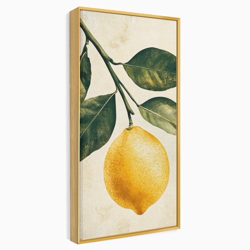 Tablou Canvas Premium, LuxCanva® N1178, Lemon Art, Lamaie, Frunze, Fructe, Fresh, Prospetime, Natural, Pub, Bar, Lounge, Restaurant, Bucatarie