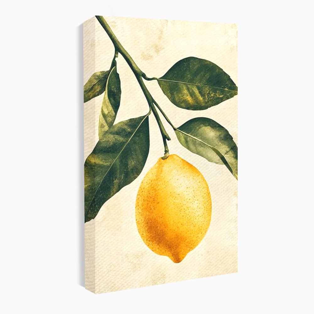 Tablou Canvas Premium, LuxCanva® N1178, Lemon Art, Lamaie, Frunze, Fructe, Fresh, Prospetime, Natural, Pub, Bar, Lounge, Restaurant, Bucatarie