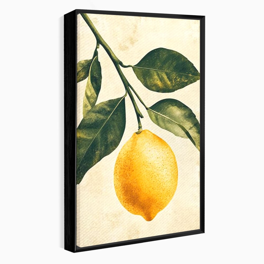 Tablou Canvas Premium, LuxCanva® N1178, Lemon Art, Lamaie, Frunze, Fructe, Fresh, Prospetime, Natural, Pub, Bar, Lounge, Restaurant, Bucatarie