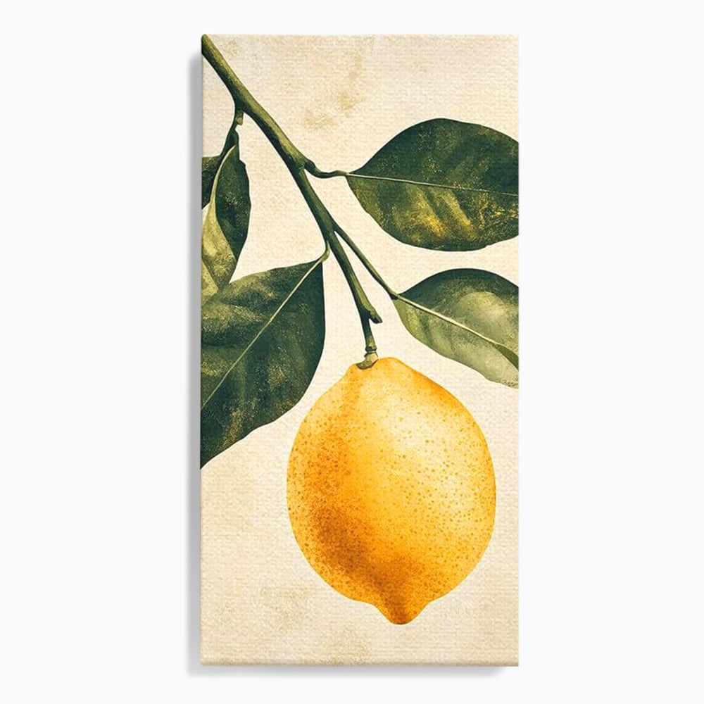 Tablou Canvas Premium, LuxCanva® N1178, Lemon Art, Lamaie, Frunze, Fructe, Fresh, Prospetime, Natural, Pub, Bar, Lounge, Restaurant, Bucatarie