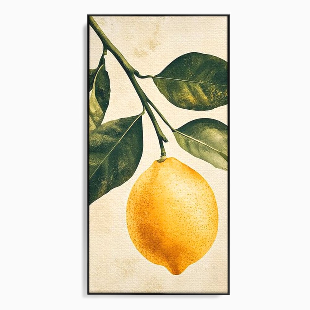 Tablou Canvas Premium, LuxCanva® N1178, Lemon Art, Lamaie, Frunze, Fructe, Fresh, Prospetime, Natural, Pub, Bar, Lounge, Restaurant, Bucatarie